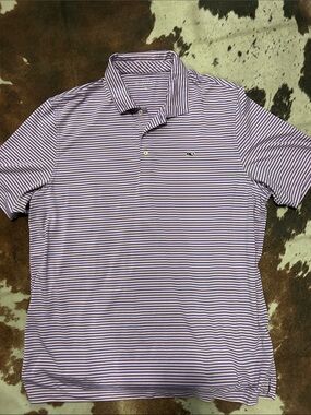 Vineyard Vines Purple Striped Men's Polo